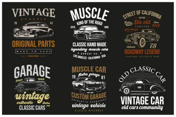 Download American Muscle Old Cars T-shirts Bundle - Premium Bundle