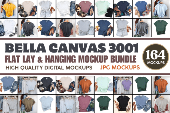 Download Bella Canvas 3001 Flat Lay Mockup Bundle - Premium Resources