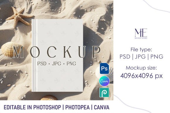 Download Beach Journal Mockup PSD, Hardcover Note - Mockup Collection