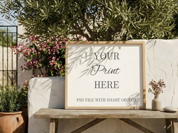 Download Outdoor Horizontal Frame Mockup Olive - Horizontal frame mockup Collection