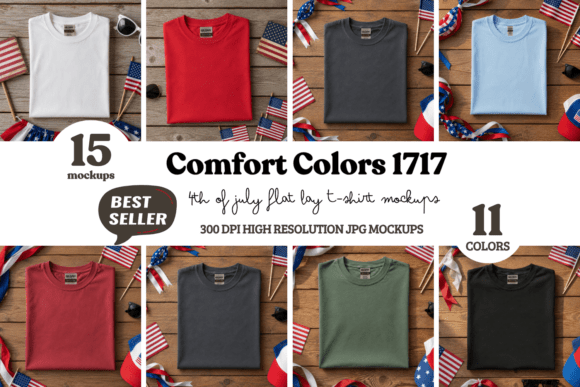 Download C1717 4th of July Flat Lay Mockup Bundle - Mockup Collection