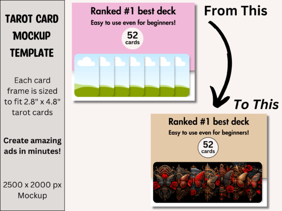 Download Tarot Card Product Mockup-Canva Template - Mockup Collection