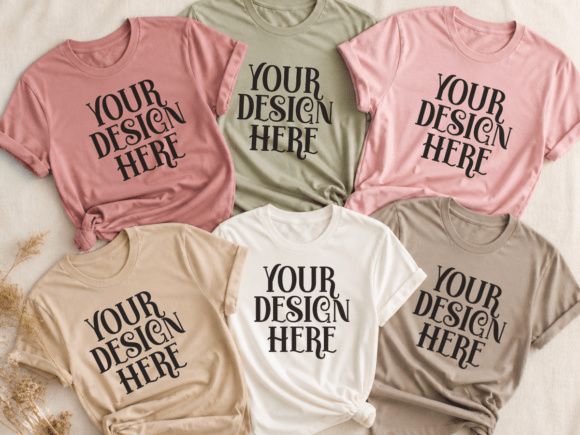 Download Bella Canvas 3001 Group T-Shirt Mockup - Bella canvas Collection