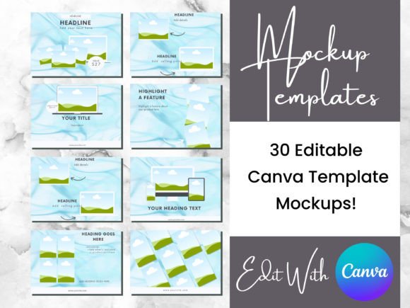 Download 30 Blue Marble Digital Product Mockups - Mockup Collection
