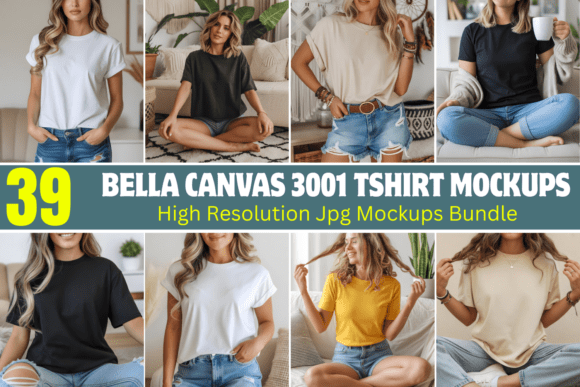 Download Bella Canvas 3001 Tshirt Mockups Bundle - Bella canvas Collection
