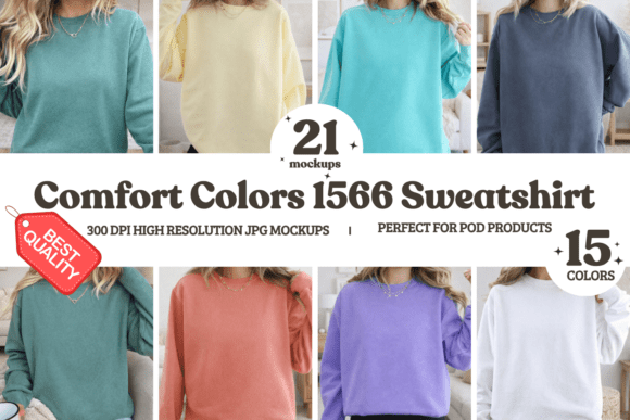 Download Comfort Colors 1566 Sweatshirt Mockups - Mockup Collection